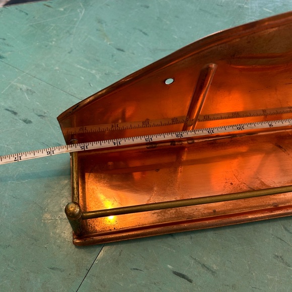 Vintage copper ceramic spice jar set wall mount shelf with rack mcm mid century - Picture 9 of 15